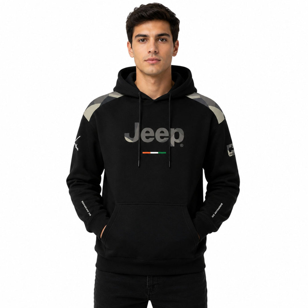 Jeep Insignia Hoodie – Black Pullover Hooded Sweatshirt