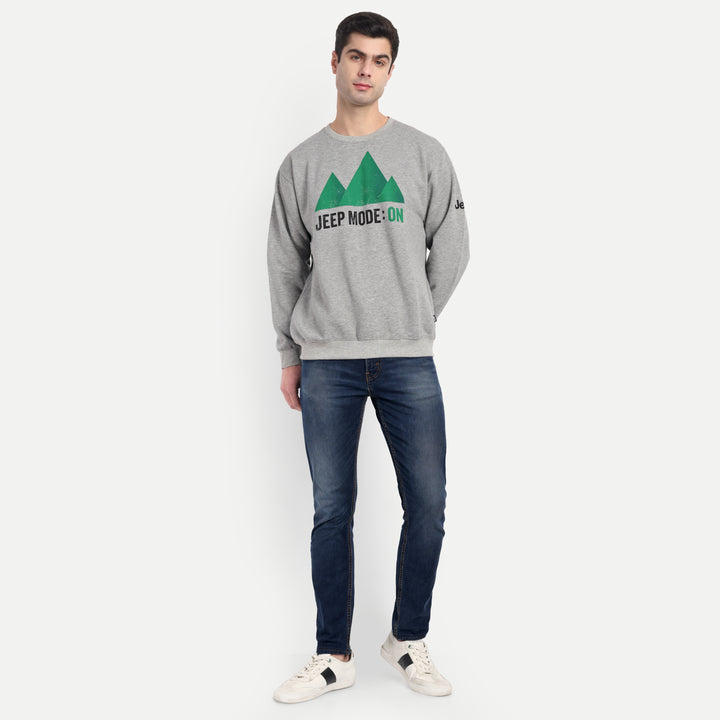 Jeep Mode On Men's Grey Graphic Sweatshirt