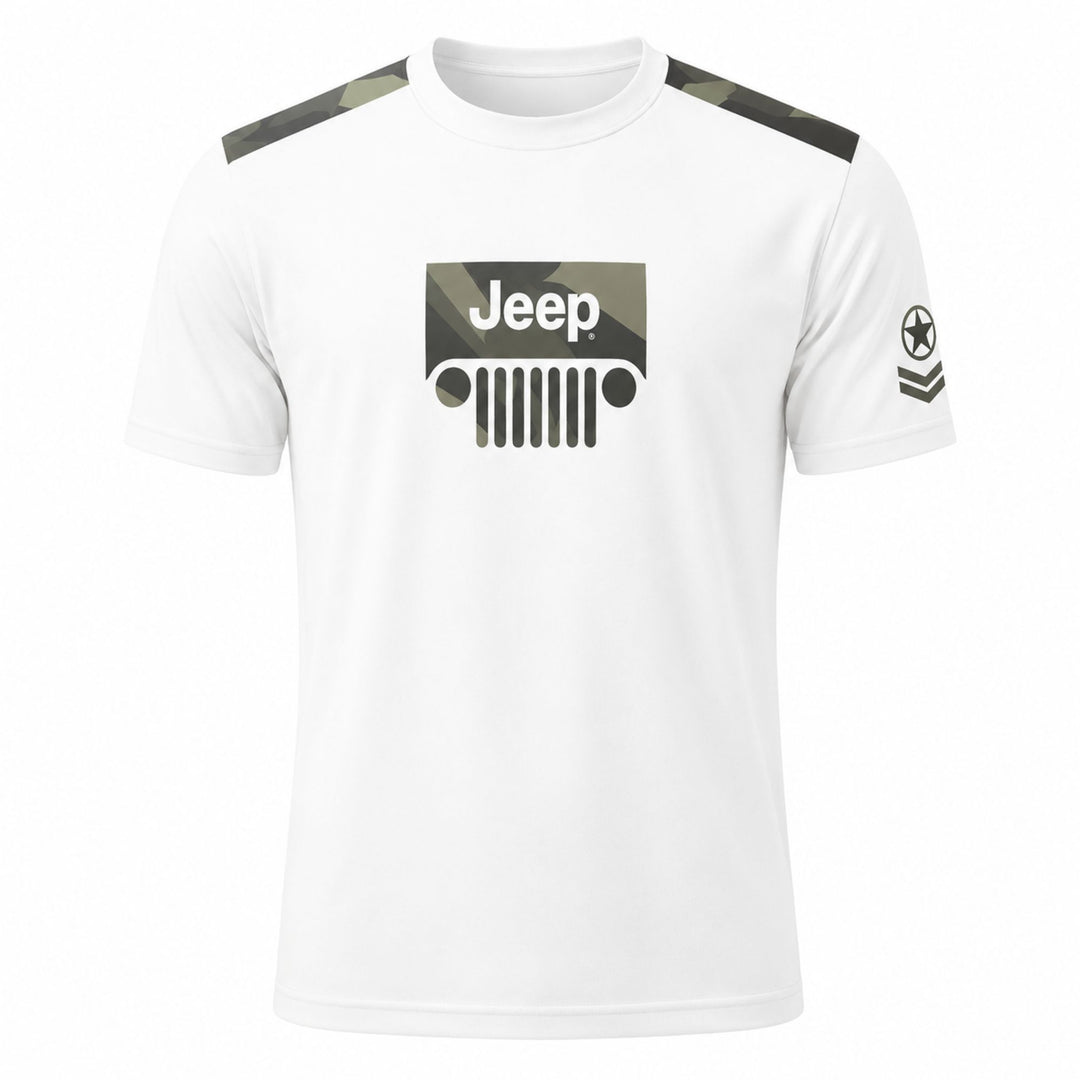 Jeep Camo Grill Round Neck T-Shirt | Premium Cotton Graphic Tee
