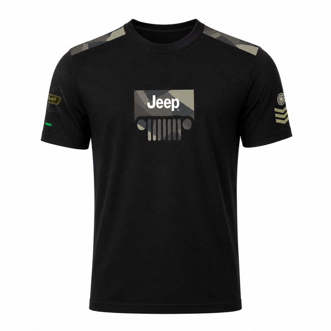 Jeep Camo Grill Round Neck T-Shirt | Premium Cotton Graphic Tee