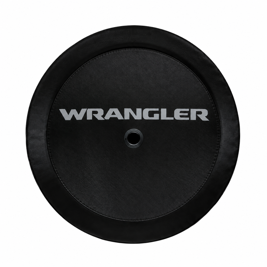 Jeep Wrangler 32-Inch Spare Tire Cover with Wrangler Logo