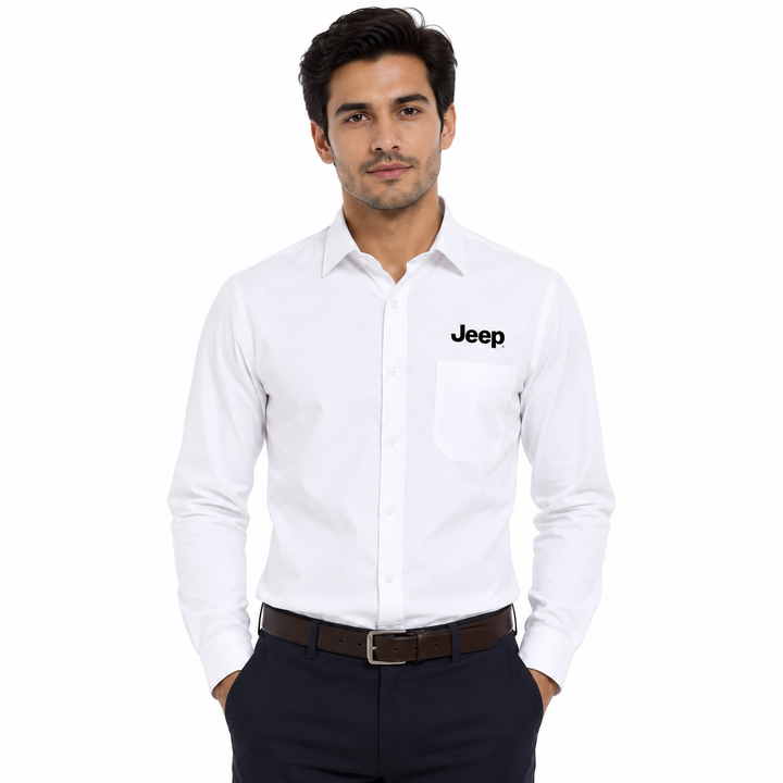 Jeep White Full-Sleeve Shirt