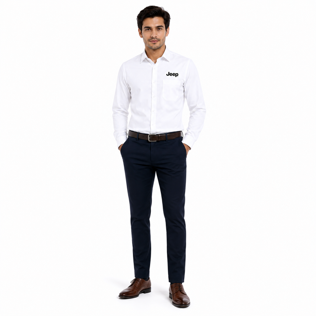 Jeep White Full-Sleeve Shirt