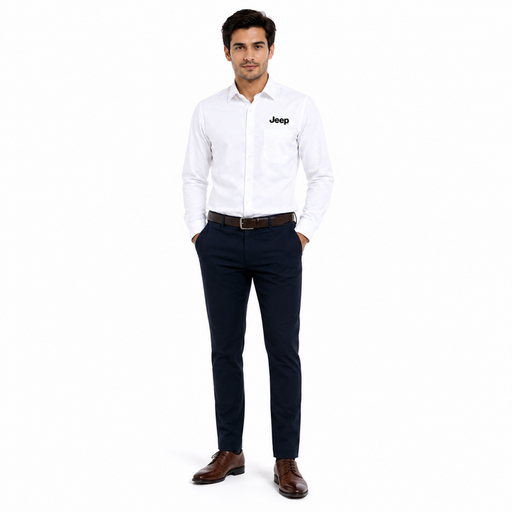 Jeep White Full-Sleeve Shirt