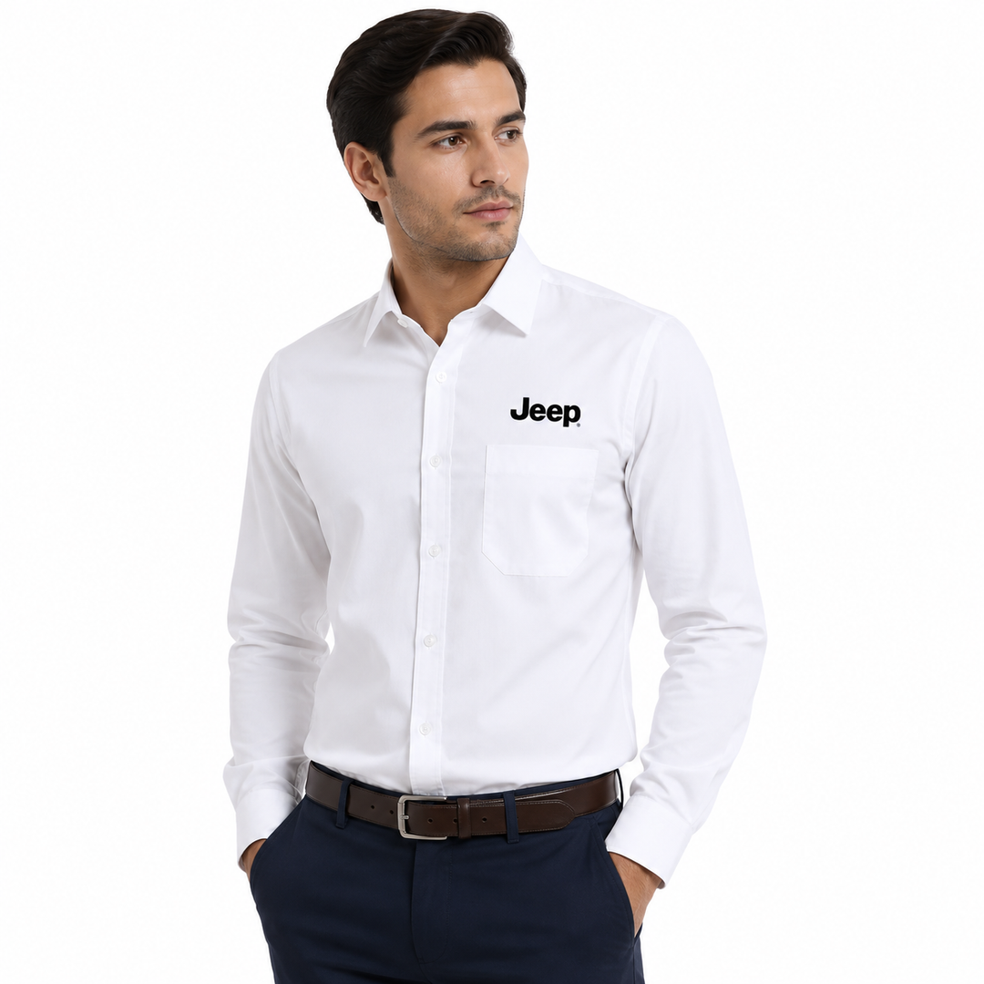 Jeep White Full-Sleeve Shirt