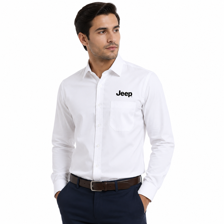 Jeep White Full-Sleeve Shirt
