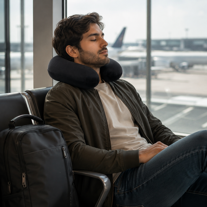 Jeep Travel Neck Pillow - Suede Black