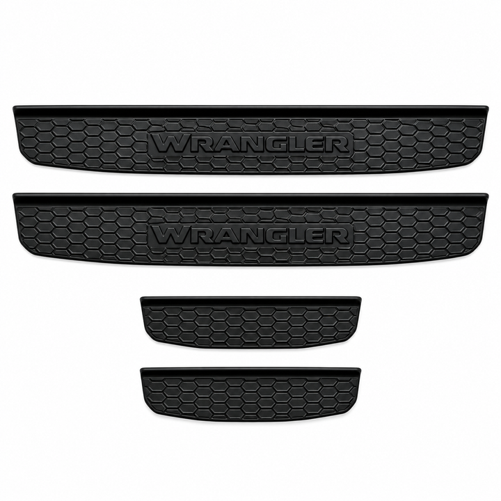 Jeep Wrangler Door Sill Guards – Black Plastic, 4-Door Models, Set of 4
