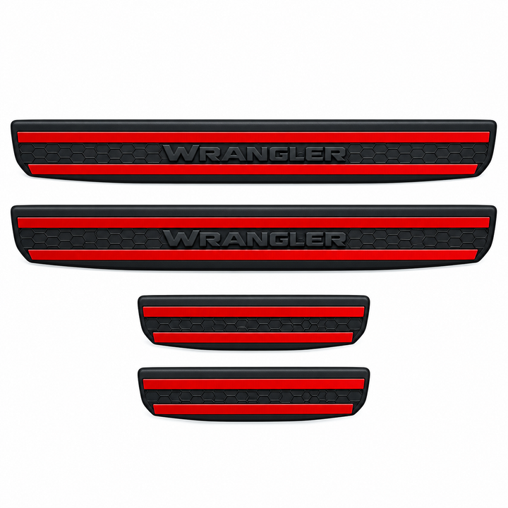Jeep Wrangler Door Sill Guards – Black Plastic, 4-Door Models, Set of 4