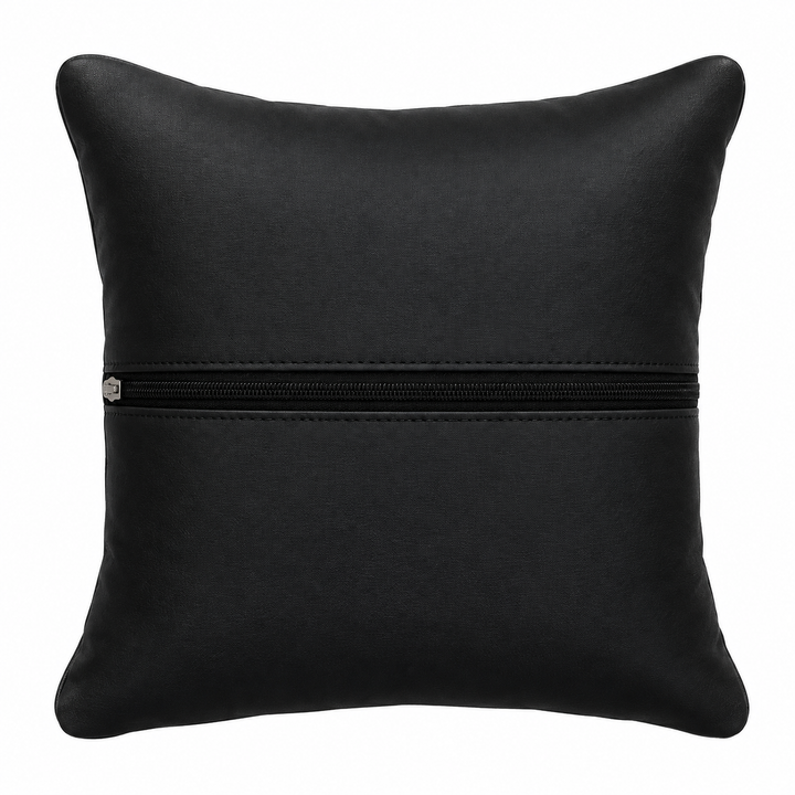 Jeep Black Leather Cushion – Embroidered Logo | Car Seat Accessory