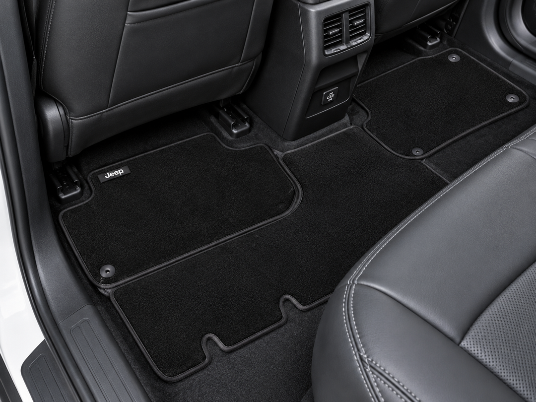 Jeep Black Carpet Car Floor Mats – Premium 3-Piece Interior Floor Mat Set