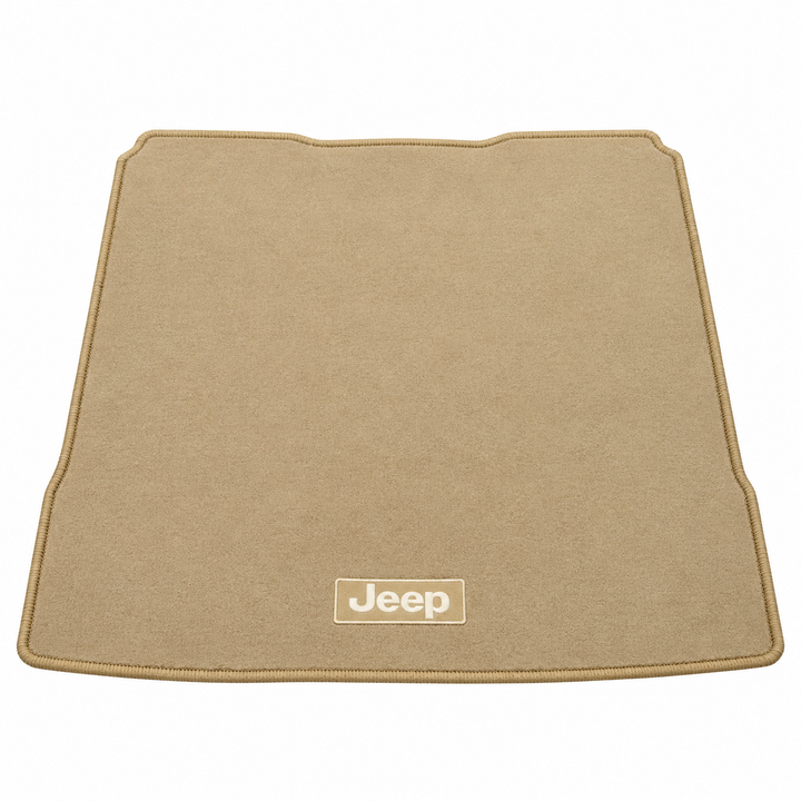 Jeep Beige Car Boot Mat – Premium Carpet Cargo Liner with Jeep Logo