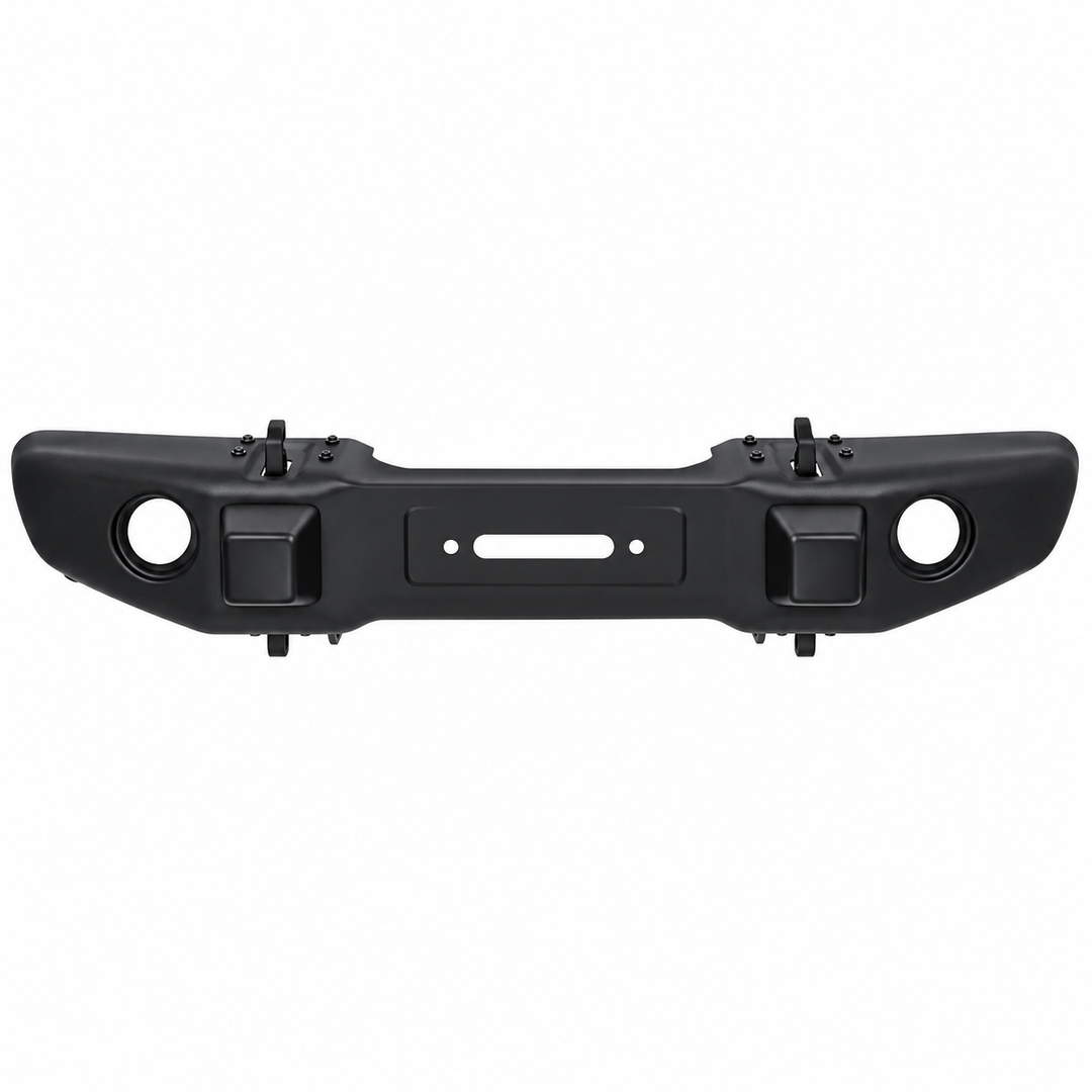 Jeep Wrangler Front Bumper – Heavy-Duty Black Off-Road Bumper with Tow Hook & Fog Light Mounts