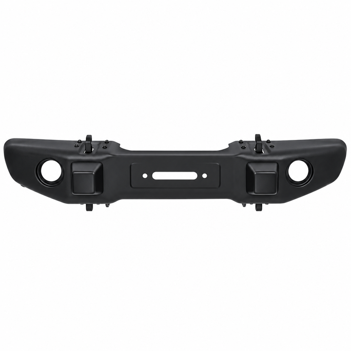 Jeep Wrangler Front Bumper – Heavy-Duty Black Off-Road Bumper with Tow Hook & Fog Light Mounts