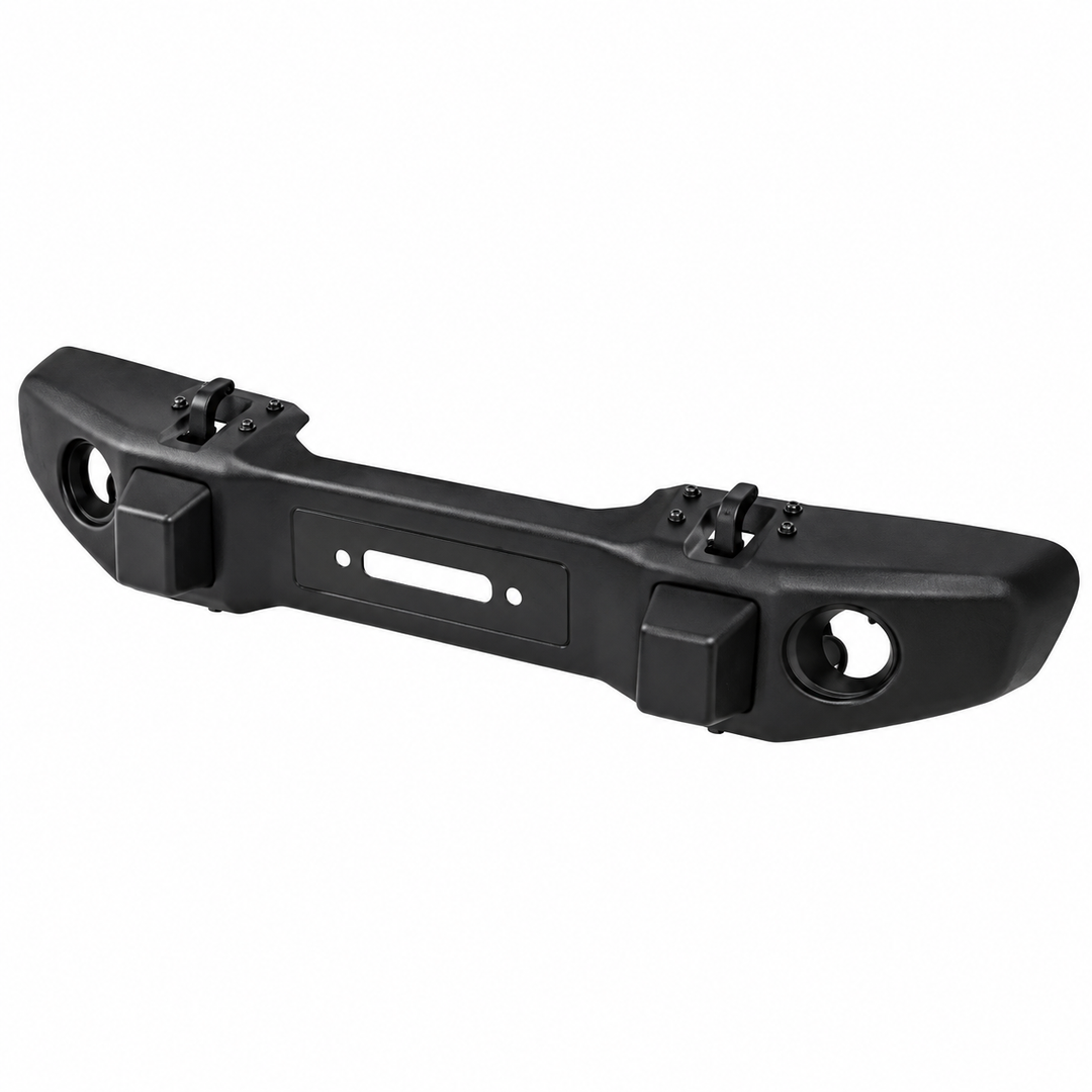 Jeep Wrangler Front Bumper – Heavy-Duty Black Off-Road Bumper with Tow Hook & Fog Light Mounts