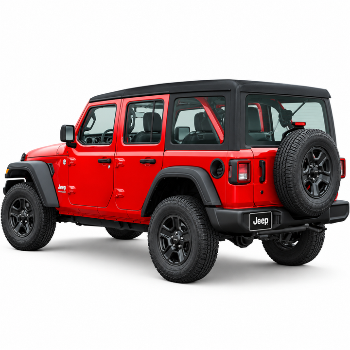Jeep Wrangler Soft Top 4 Door Standard – Black Convertible Roof Kit