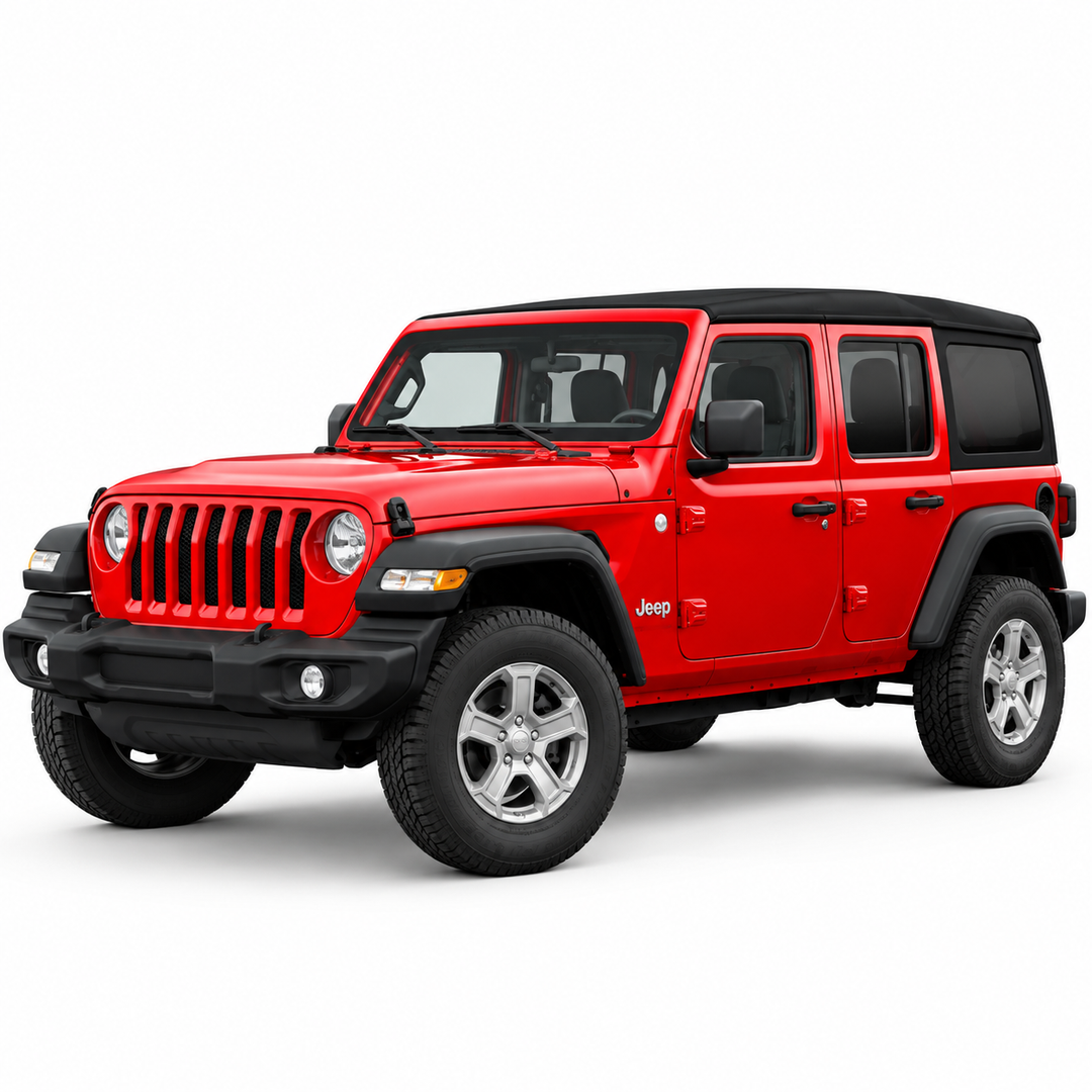 Jeep Wrangler Soft Top 4 Door Premium Tinted – Black Convertible Roof with Tinted Windows