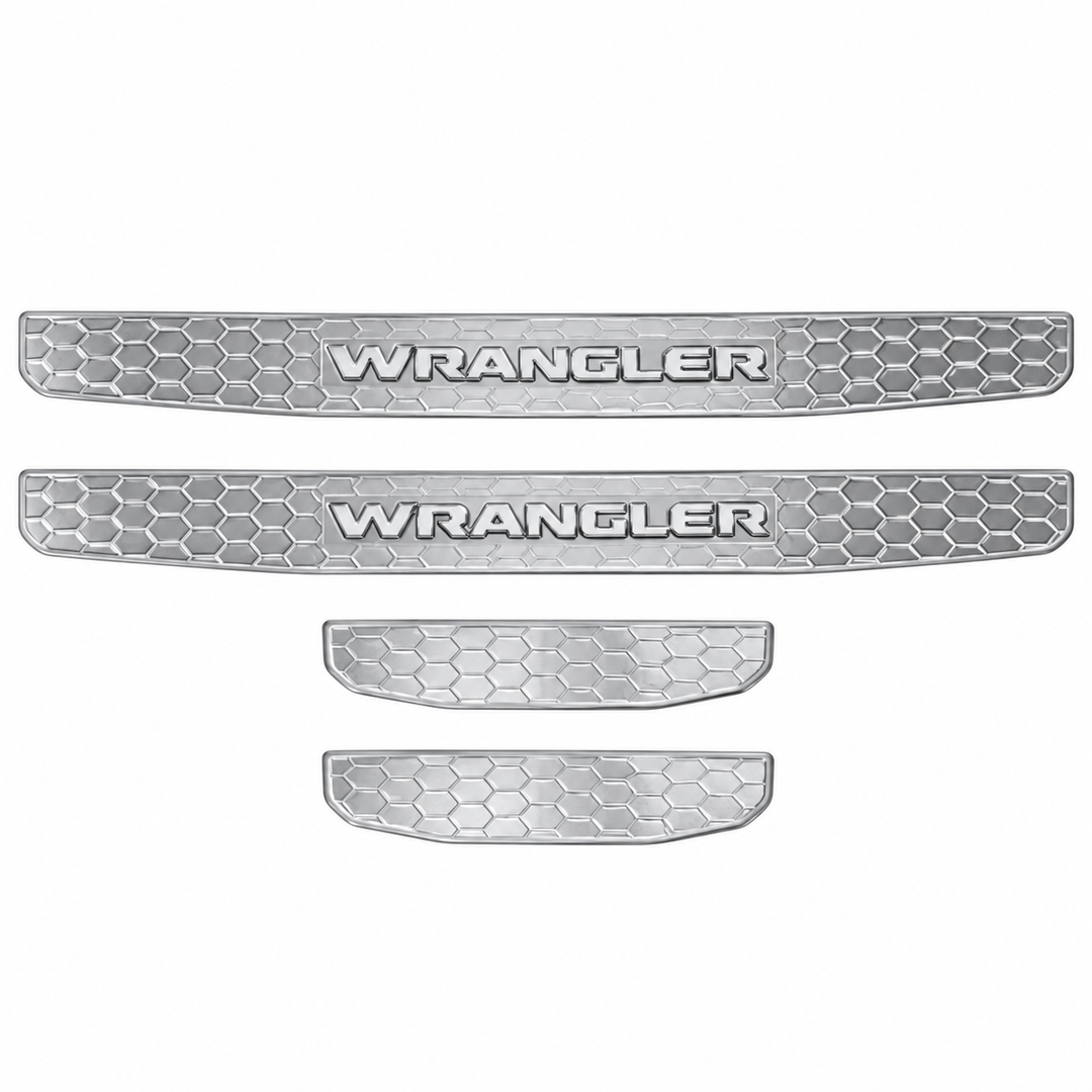 Jeep Wrangler Door Sill Moulding – Chrome Door Entry Scuff Plate Set