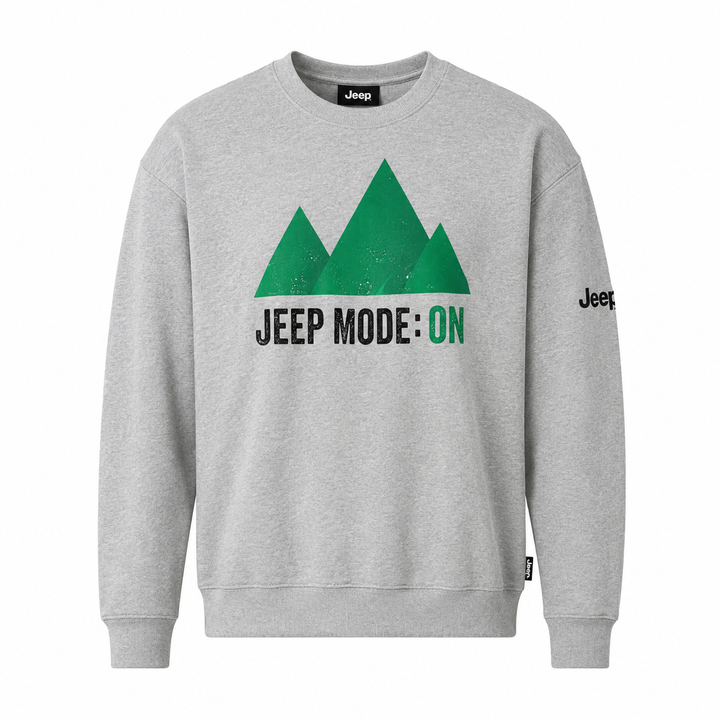 Jeep Mode On Men's Grey Graphic Sweatshirt