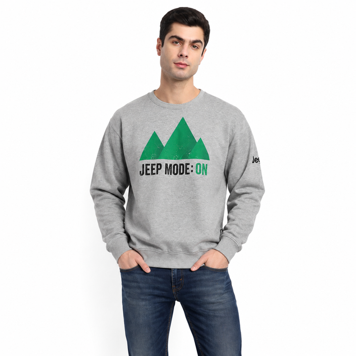 Jeep Mode On Men's Grey Graphic Sweatshirt