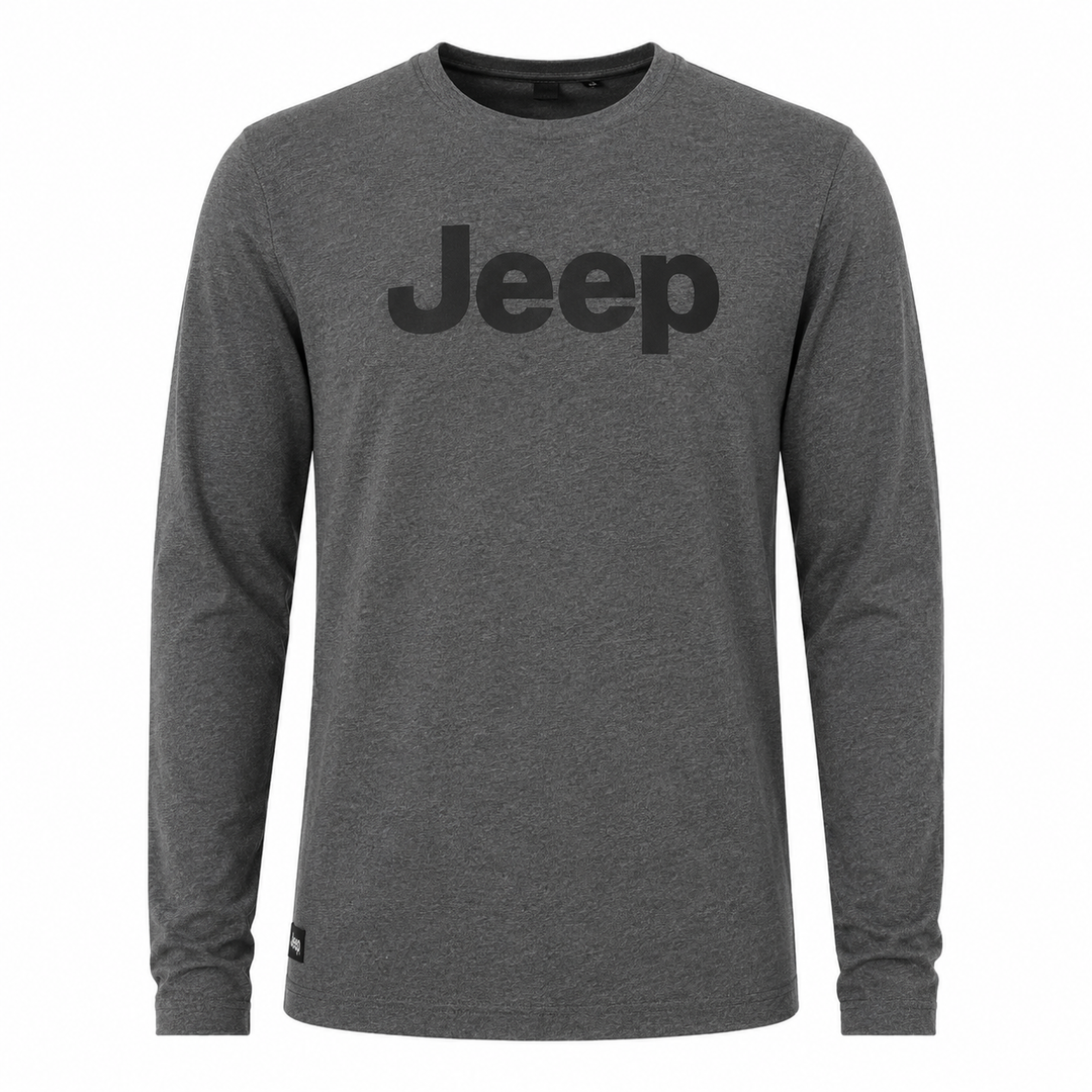 Iconic Print Full Sleeve T-Shirt - Charcoal Grey