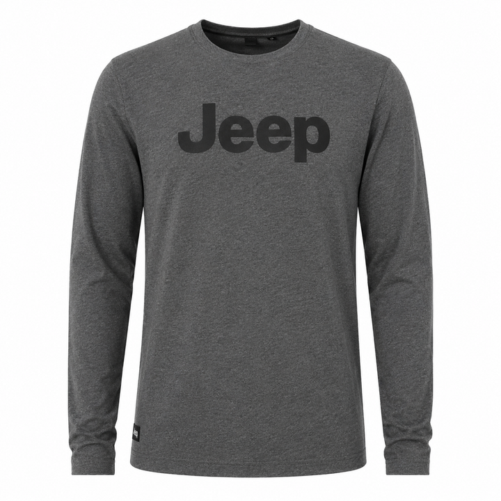 Iconic Print Full Sleeve T-Shirt - Charcoal Grey