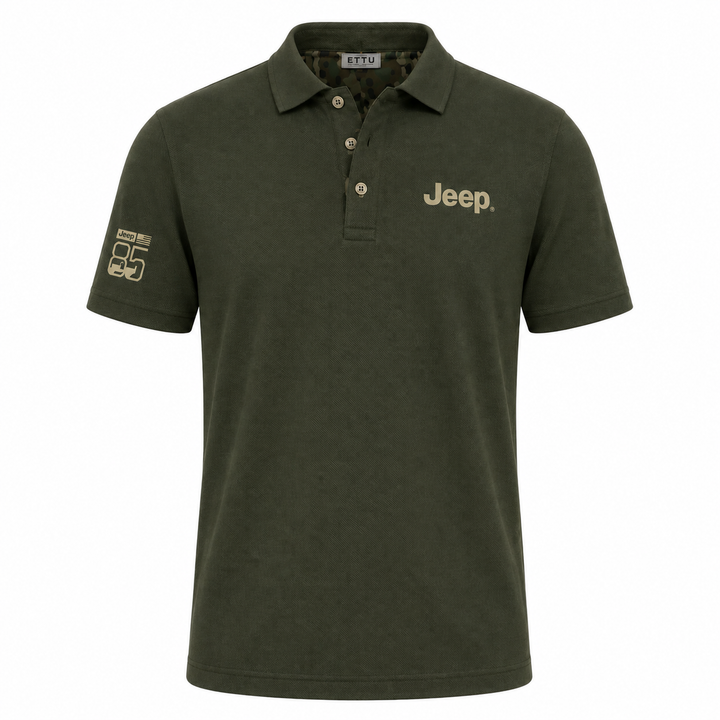 Jeep 85th Anniversary Olive Green Polo T-Shirt for Men