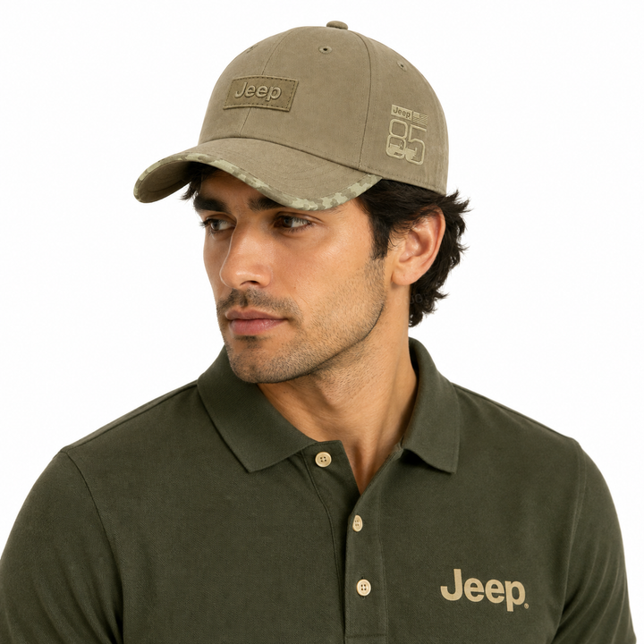 Jeep 85th Anniversary Khaki Cap | Adjustable Fit