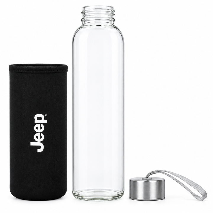 Jeep Glass Bottle with Sleeve