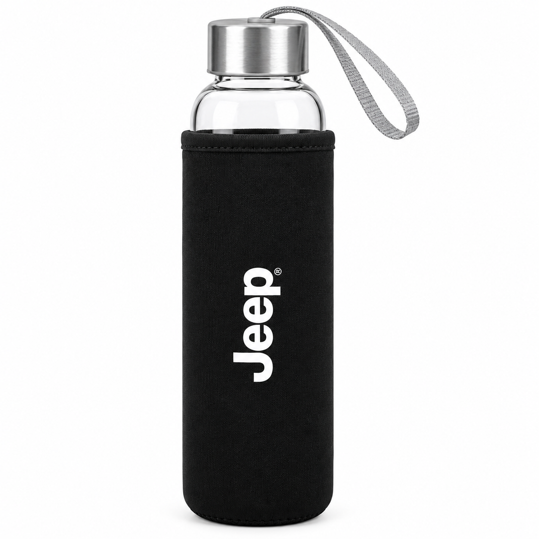 Jeep Glass Bottle with Sleeve