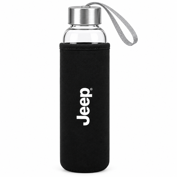 Jeep Glass Bottle with Sleeve