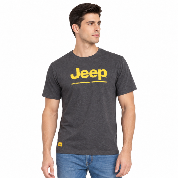 Jeep Men’s Classic Logo T-Shirt – Solid Grey