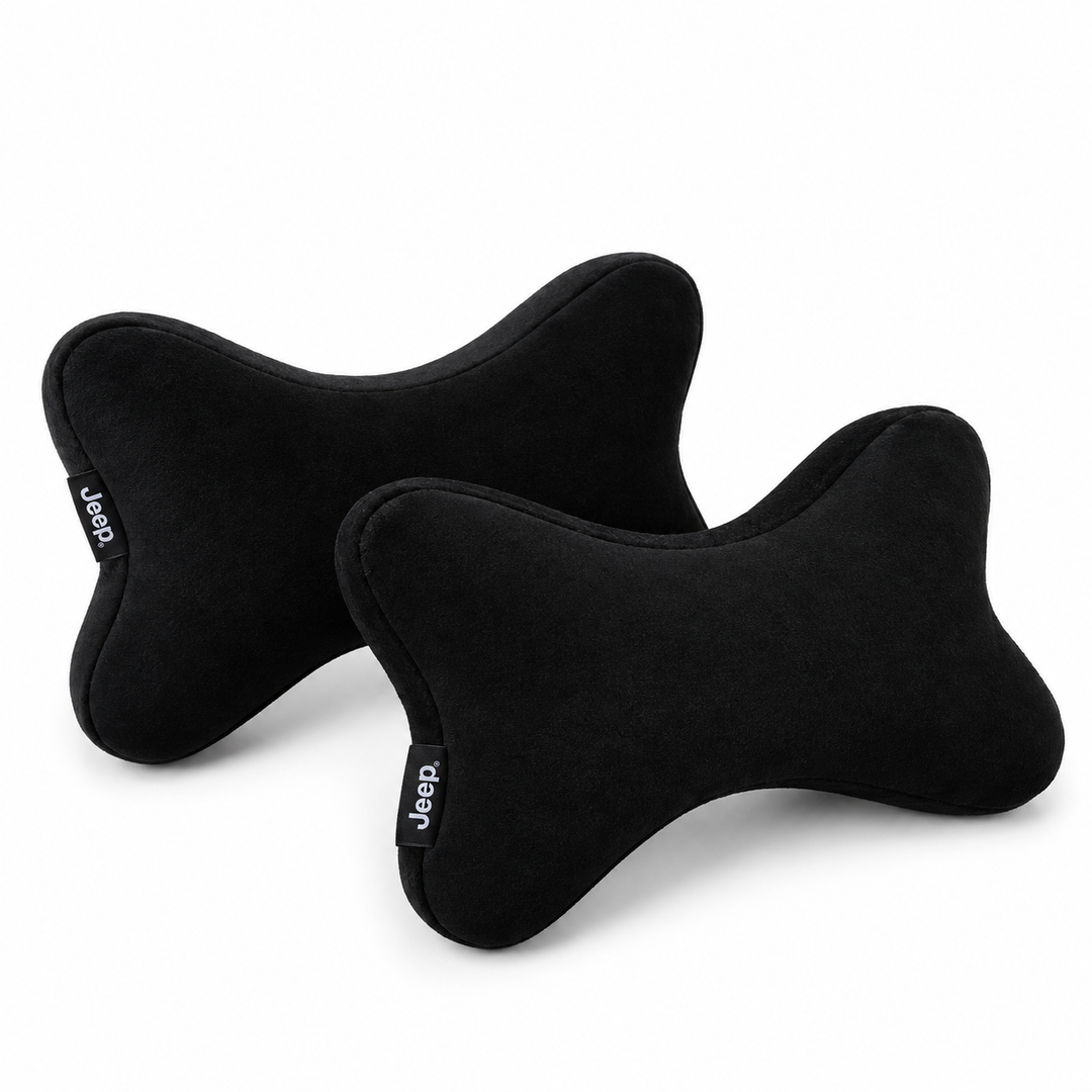 Jeep Suede Neck Rest Bow – Black (Set of 2)
