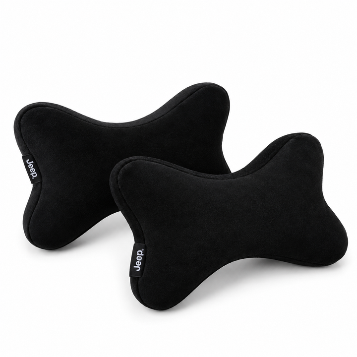 Jeep Suede Neck Rest Bow – Black (Set of 2)