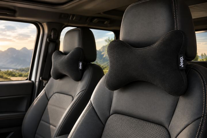 Jeep Suede Neck Rest Bow – Black (Set of 2)