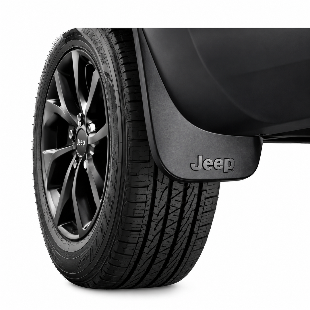 Jeep Front Mud Flaps – Black Splash Guards with Jeep Logo