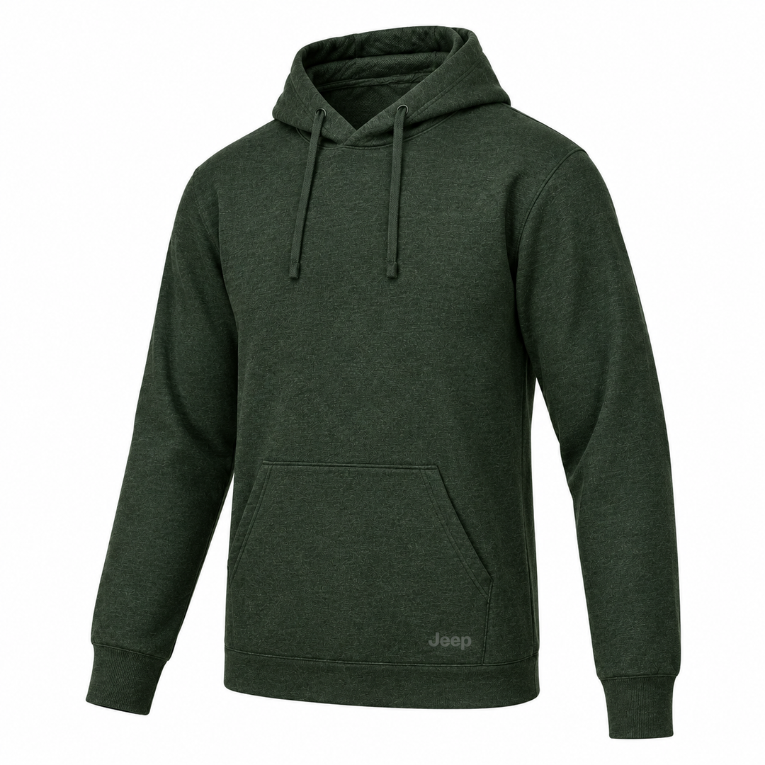 Jeep Men's Flex-Dry Green Hoodie – Stretch Quick-Dry Pullover