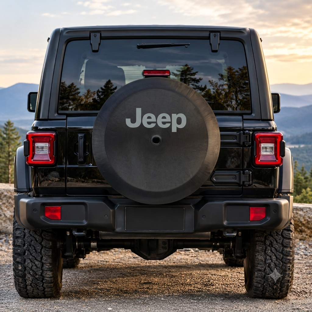 Classic "Jeep" Logo 32-Inch Spare Tire Cover for Jeep Wrangler
