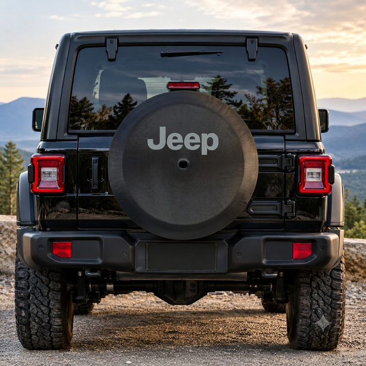 Classic "Jeep" Logo 32-Inch Spare Tire Cover for Jeep Wrangler
