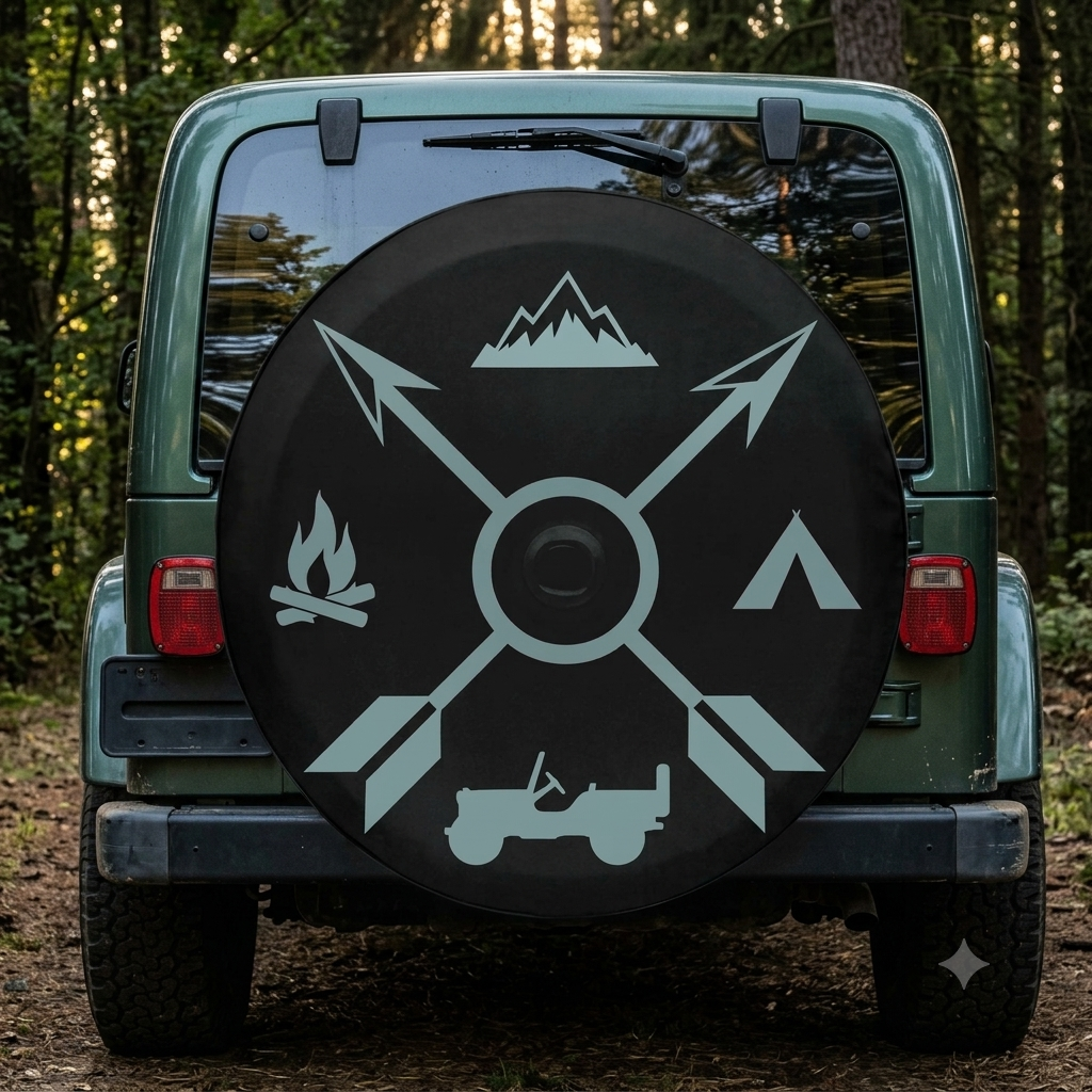 Jeep Wrangler Camping & Adventure 32-Inch Spare Tire Cover