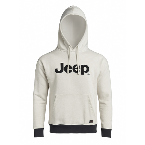 Jeep Men's Pullover Hoodie – E Melange | Premium Cotton Fleece Sweatshirt