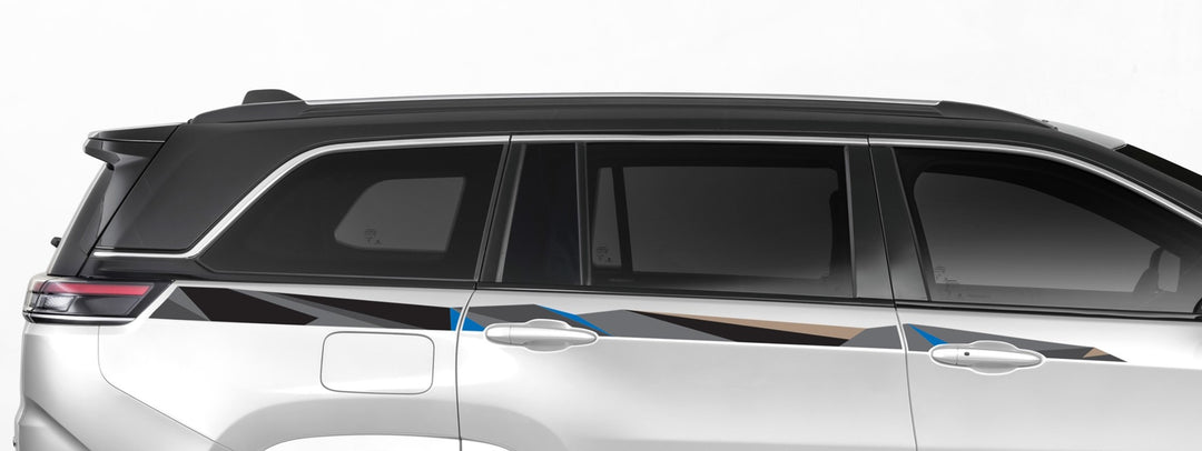 Mountain-themed body side decal for Jeep Meridian – adds rugged, outdoor style