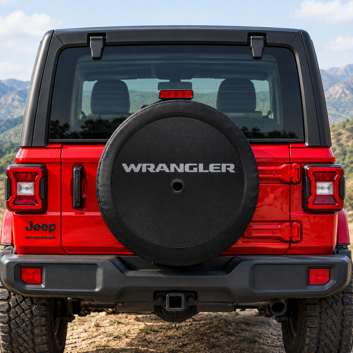 Jeep Wrangler 32-Inch Spare Tire Cover with Wrangler Logo