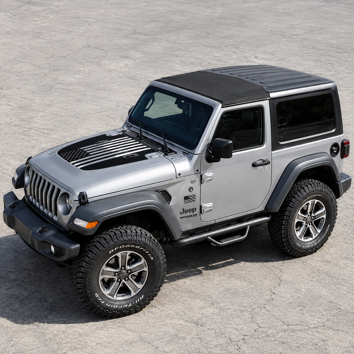 USA Flag Decal for Jeep Wrangler JL (2018+) – American Flag Hood Graphic