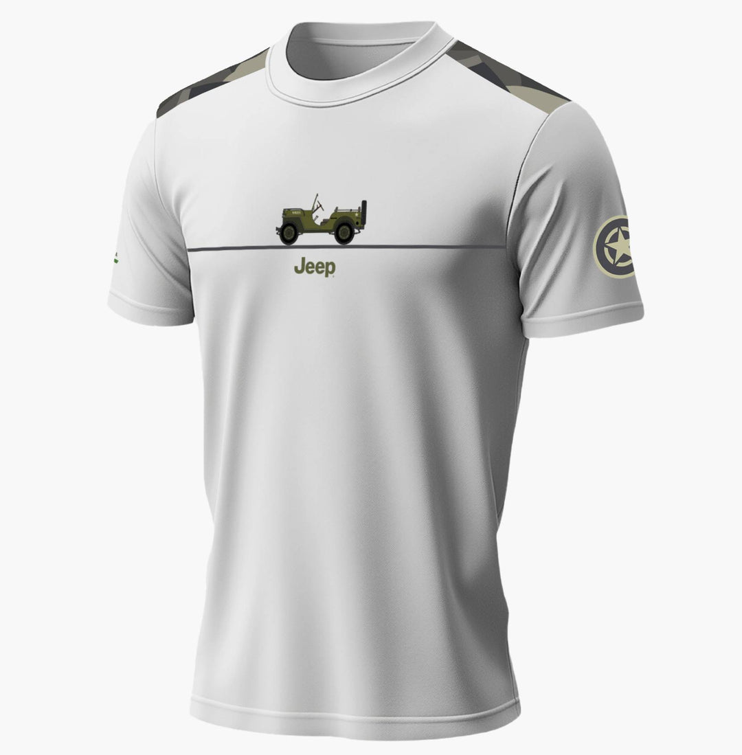 White Willy’s round neck Jeep T-shirt made from premium 180 GSM cotton with eco-friendly printing and reinforced stitching.