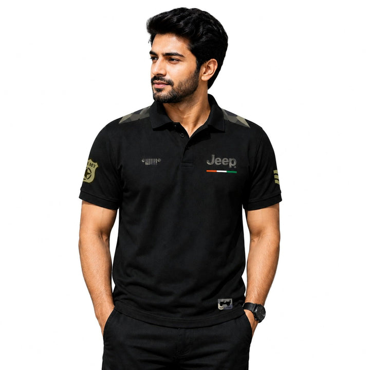 Jeep Star Polo T-Shirt (Black)