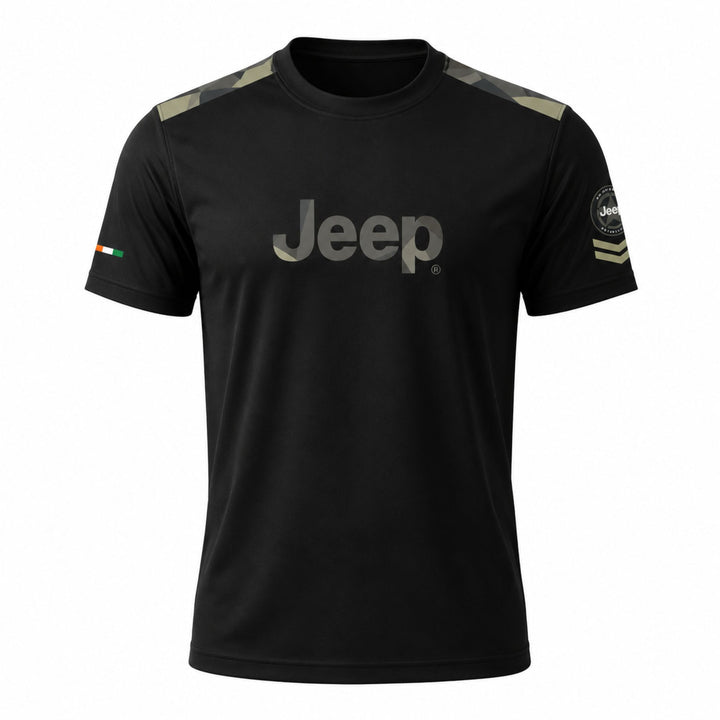 Jeep Men's Camo Round Neck T-Shirt – Premium Casual Outdoor Crew Neck Tee